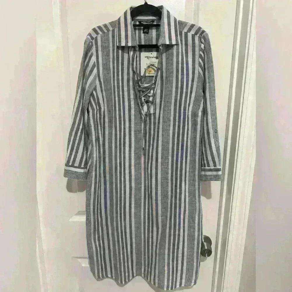 NWT MILLENIUM striped dress size medium - Picture 3 of 5